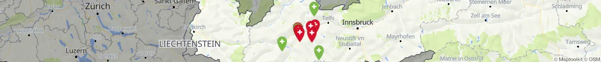 Map view for Pharmacies emergency services nearby Karrösten (Imst, Tirol)